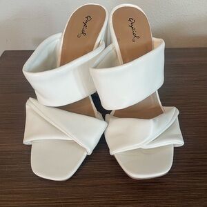 Women's White Heeled Sandals from Lulus